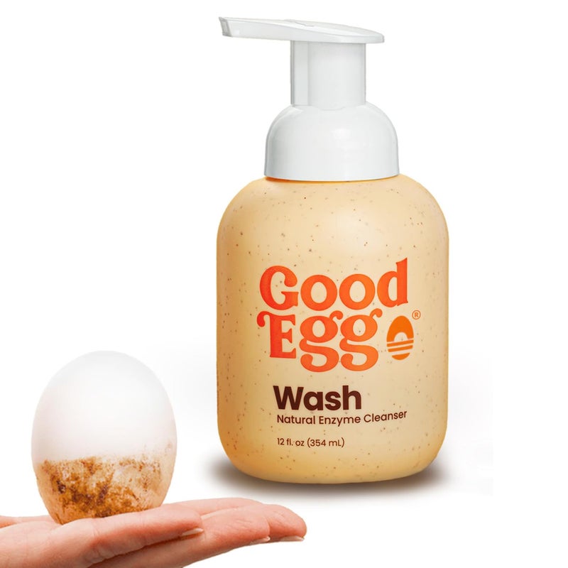 GoodEgg Organic Egg Cleaner for Farm Fresh Eggs, Food-Grade, Non-Toxic, Chicken Coop Accessories, Egg Washing Solution, USA-Made Foaming Pump, Refillable 12floz Bottle, As Seen On Shark Tank - Image 1