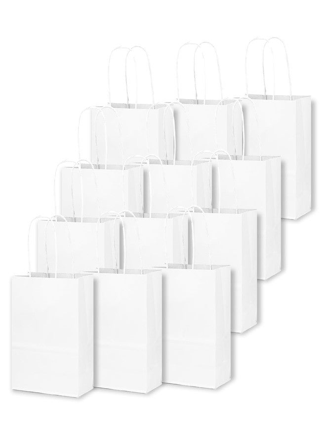 qiqee 25 Pcs White Mini Paper Gift Bags with Handles 6"x4.5"x2.5" Small Brown Kraft Party Favor Bags Treat Bags Multiple Uses (Mini size) - Image 3