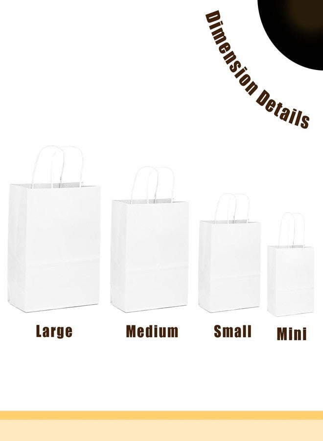 qiqee 25 Pcs White Mini Paper Gift Bags with Handles 6"x4.5"x2.5" Small Brown Kraft Party Favor Bags Treat Bags Multiple Uses (Mini size) - Image 2