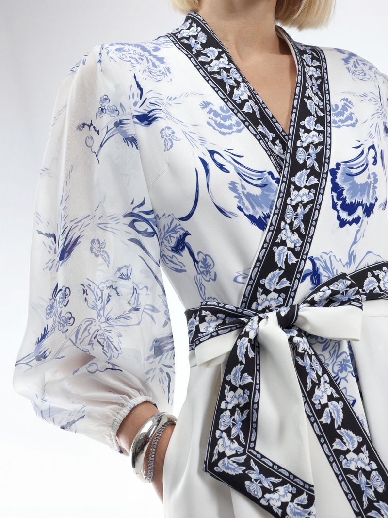 Jennyfer Floral V-Neck Maxi Wrap Dress with Belt - Image 4