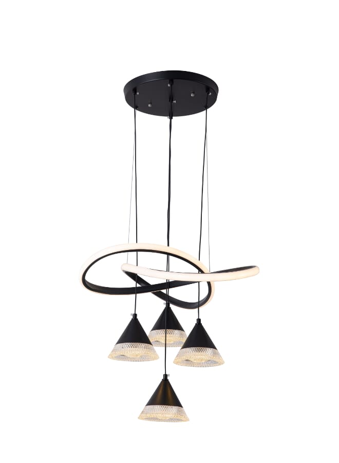 Best Power Modern LED Chandelier Light Fixture 6211 – 4 Pendant Lamps, 132W, 3 Lighting Levels, Adjustable Length up to 80cm – Contemporary Ceiling Light for Living Room, Dining Room, Bedroom - Image 4