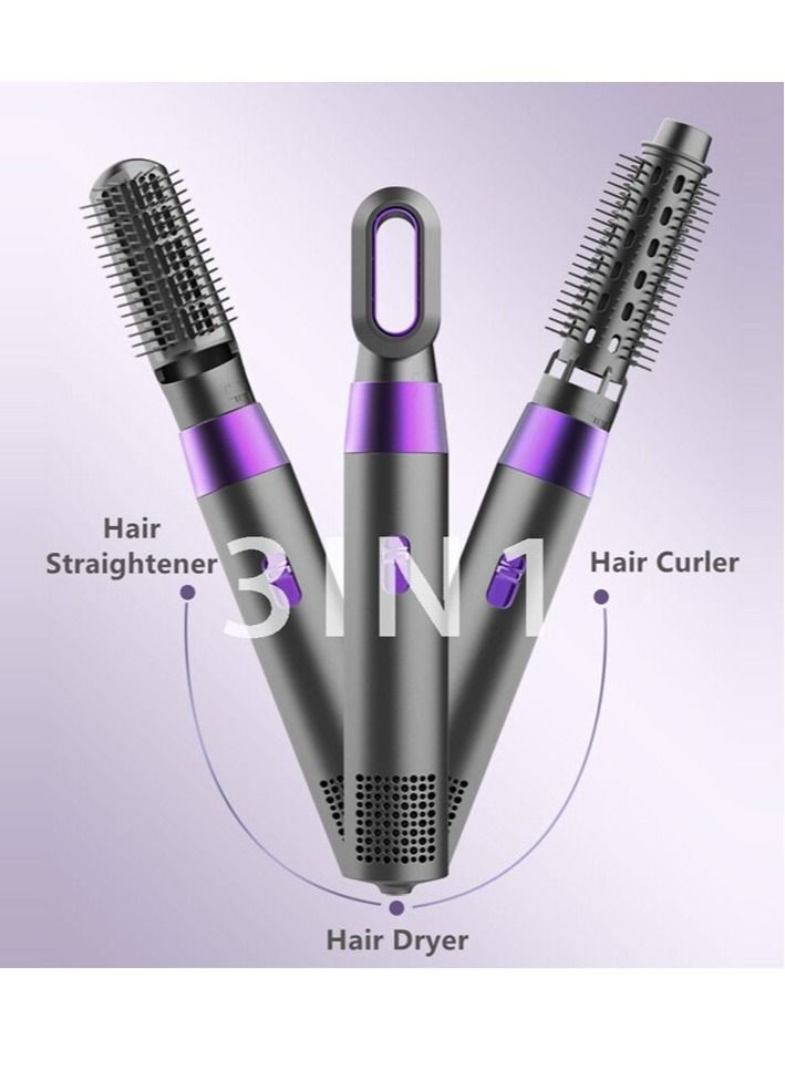 3 in 1 Hair Blower Dryer With Brush Comb Straightener Original Set Blower Brush Hair Dryer Comb Straightener, Strong Hot and Cold Air. - Image 1