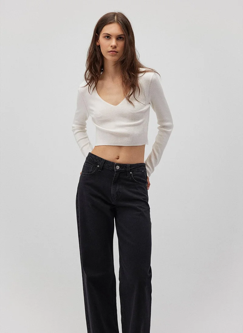 MAVI V Neck White Sweater