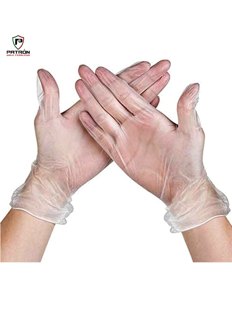 بترون درعك الموثوق للتميز الصحي والحماية المريحة، قفازات الفينيل الشفافة التي تستخدم لمرة واحدة خالية من البودرة | عبوة من 1000 قطعة - Image 1