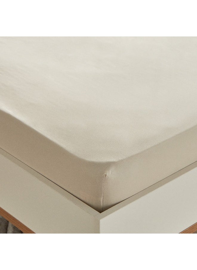 Home Box - Derby Solid Microfiber Double Fitted Sheet - 140x200+25 cm - Image 1