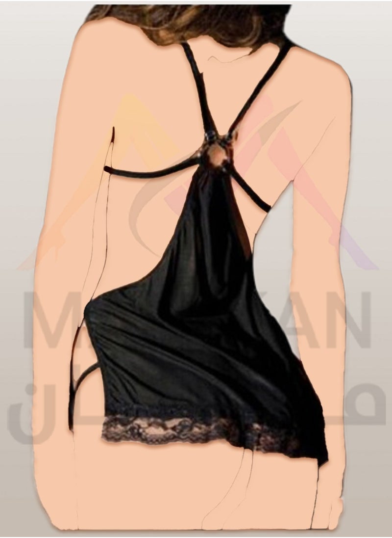 MANIKAN - Lingerie for women with soft lycra material as a backless and tied with a hot short piece with dantel around blow at the sides for all size - Image 1