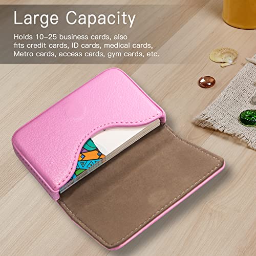 Padike Business Name Card Holder Luxury PU Leather,Business Name Card Holder Wallet Credit card ID Case/Holder For Men & Women - Keep Your Business Cards Clean (Coffee) - Image 3