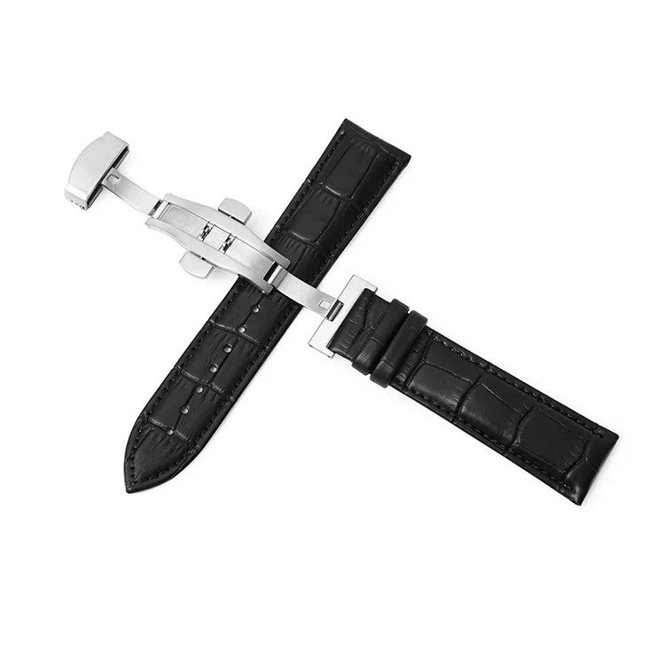 Y&D Premium Deployment Clasp Watch Straps 18mm 20mm 22mm 24mm Business Replacement Genuine Real Leather Watch Straps Band - Image 5