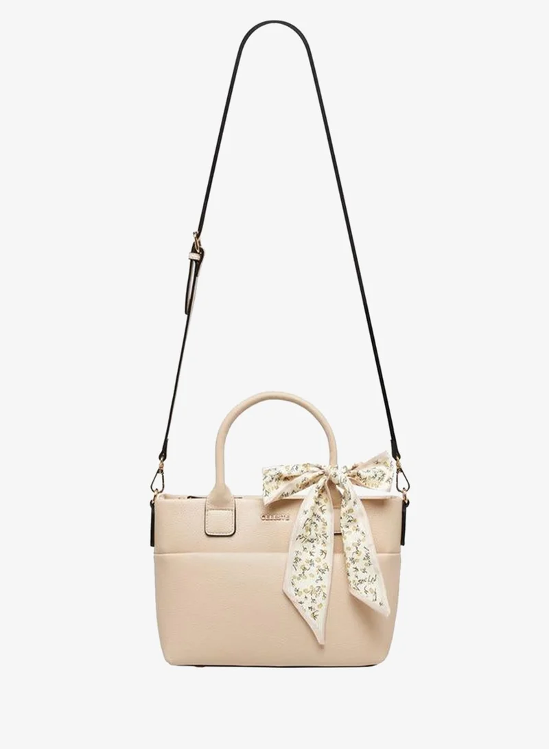 Celeste CREAM Textured Tote Bag with Bow for Women | Best Price UAE
