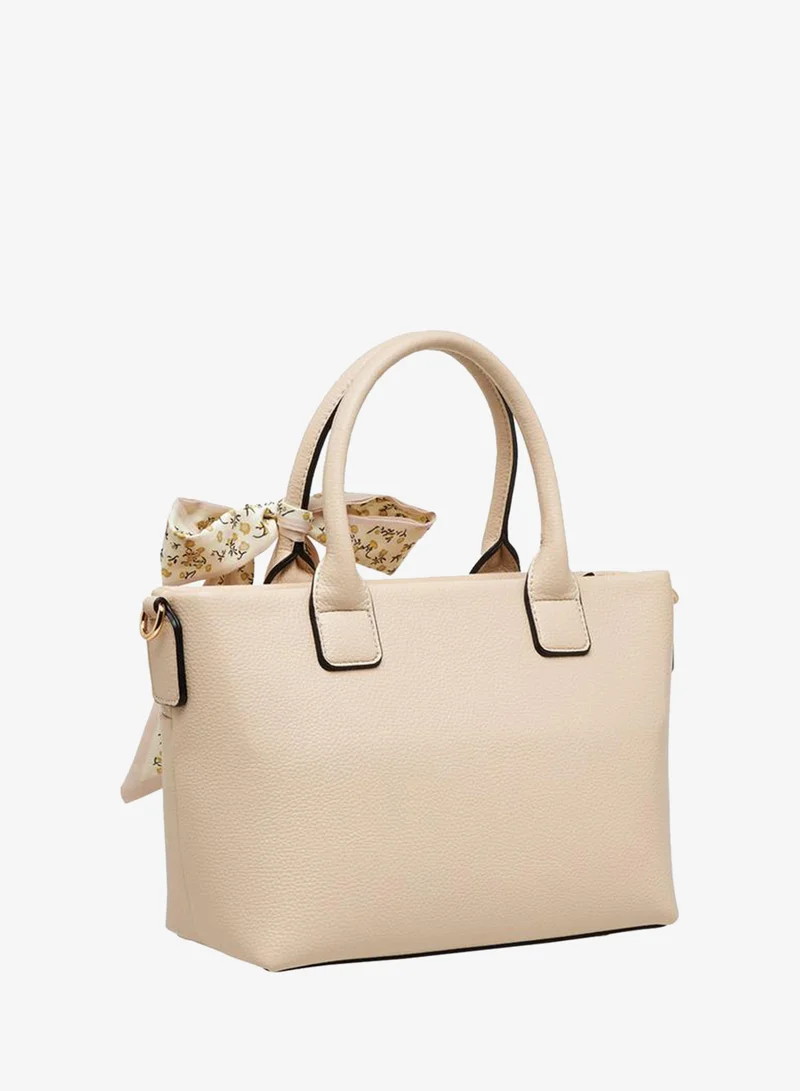 Celeste CREAM Textured Tote Bag with Bow for Women | Best Price UAE