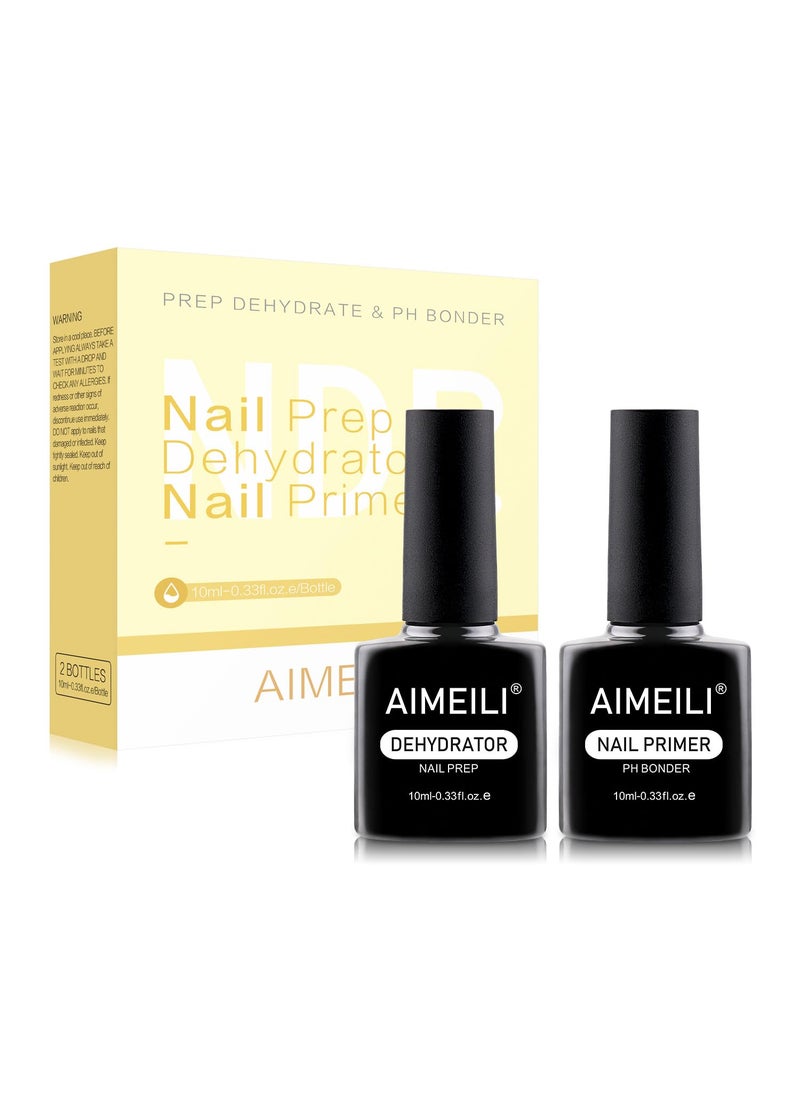 AIMEILI AIMEILI Nail Prep Bond Primer Quick Dry Nail Prep Dehydrator, U V LED Gel Foundation Bonding Primer for Nail Tips, Acrylic Powder and Builder Nail Gel 