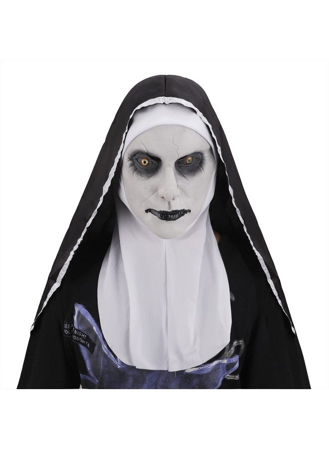 Bxt Nun Mask, Scary Full Face Head Nun Mask Headgear, Creepy Evil Nun Costume Cosplay Accessory For Party - Image 1