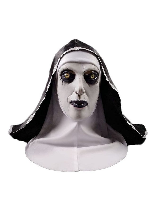 Bxt Nun Mask, Scary Full Face Head Nun Mask Headgear, Creepy Evil Nun Costume Cosplay Accessory For Party - Image 2