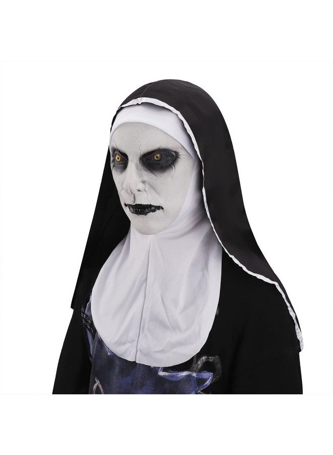 Bxt Nun Mask, Scary Full Face Head Nun Mask Headgear, Creepy Evil Nun Costume Cosplay Accessory For Party - Image 3