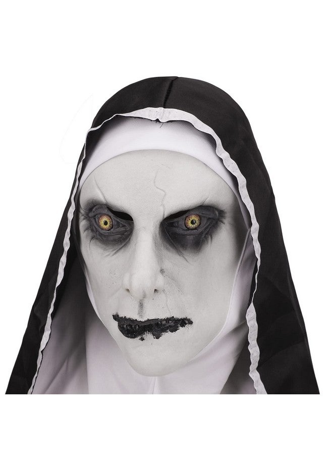 Bxt Nun Mask, Scary Full Face Head Nun Mask Headgear, Creepy Evil Nun Costume Cosplay Accessory For Party - Image 5