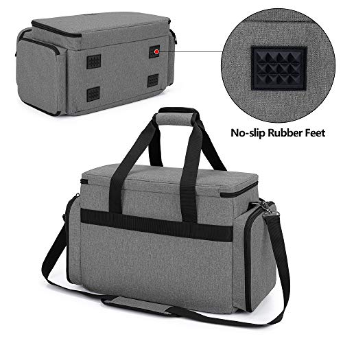 CURMIO Sewing Machine Carrying Case for Most Standard Sewing Machine, Universal Travel Tote Bag with 2 Removable Transparent Zipper Pouches for Sewing Supplies, Gray (Patented Design) - Image 4