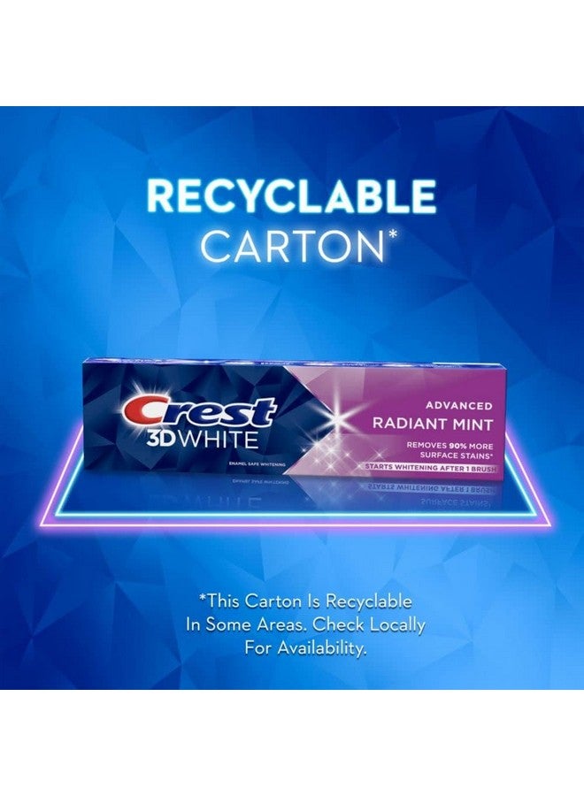 Crest معجون أسنان 3D وايت بنكهة النعناع المتألق 3.8 أونصة (عبوة من 3) - Image 5