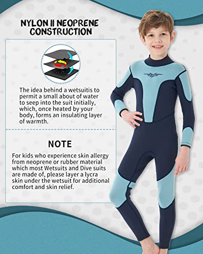 Seaskin Kids Wetsuit for Boys Girls Toddler 3mm Back Zip Thermal Swimsuits Size 8 - Image 5