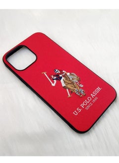 Generic U.S. Polo Embroidery Hard Case For iPhone 12 Red  - Image 3