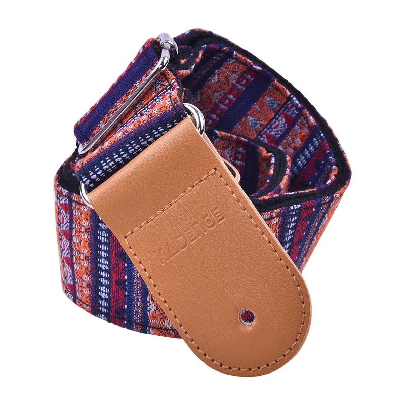 Kadence Soft Adjustable Guitar Strap with Leather Ends - Electric, Bass, Acoustic Guitar Strap - Image 1