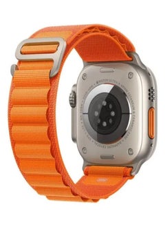 Nylon Compatible with Apple Watch Bands 49mm, Soft and Breathable Nylon G-hook Loop Buckle Watch Strap, Suitable for Apple watch Ultra Series 8 (Orange) Adjustable Size