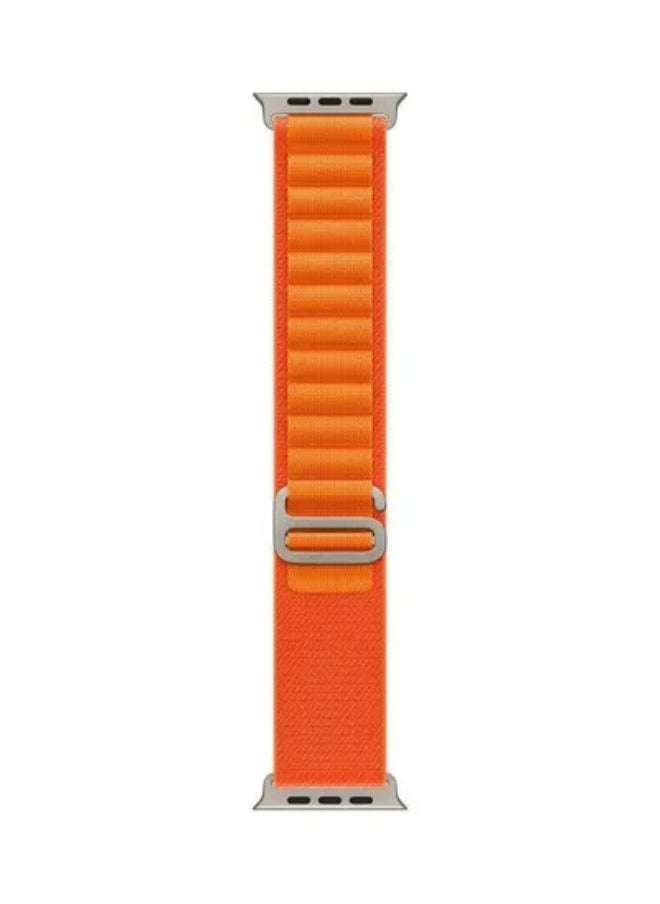 SHOPI - Nylon Compatible with Apple Watch Bands 49mm, Soft and Breathable Nylon G-hook Loop Buckle Watch Strap, Suitable for Apple watch Ultra Series 8 (Orange) Adjustable Size - Image 1