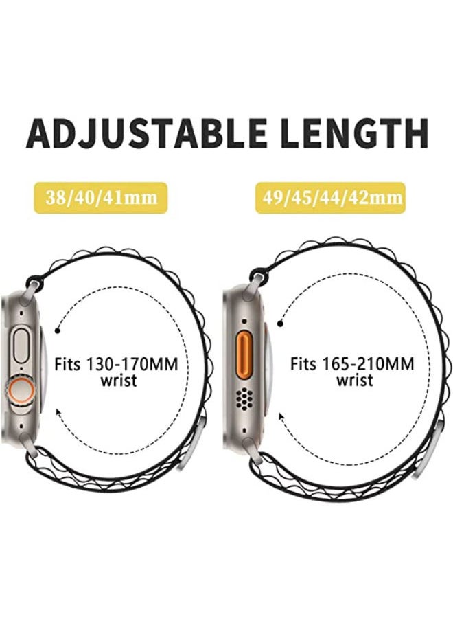 SHOPI - Nylon Compatible with Apple Watch Bands 49mm, Soft and Breathable Nylon G-hook Loop Buckle Watch Strap, Suitable for Apple watch Ultra Series 8 (Orange) Adjustable Size - Image 1
