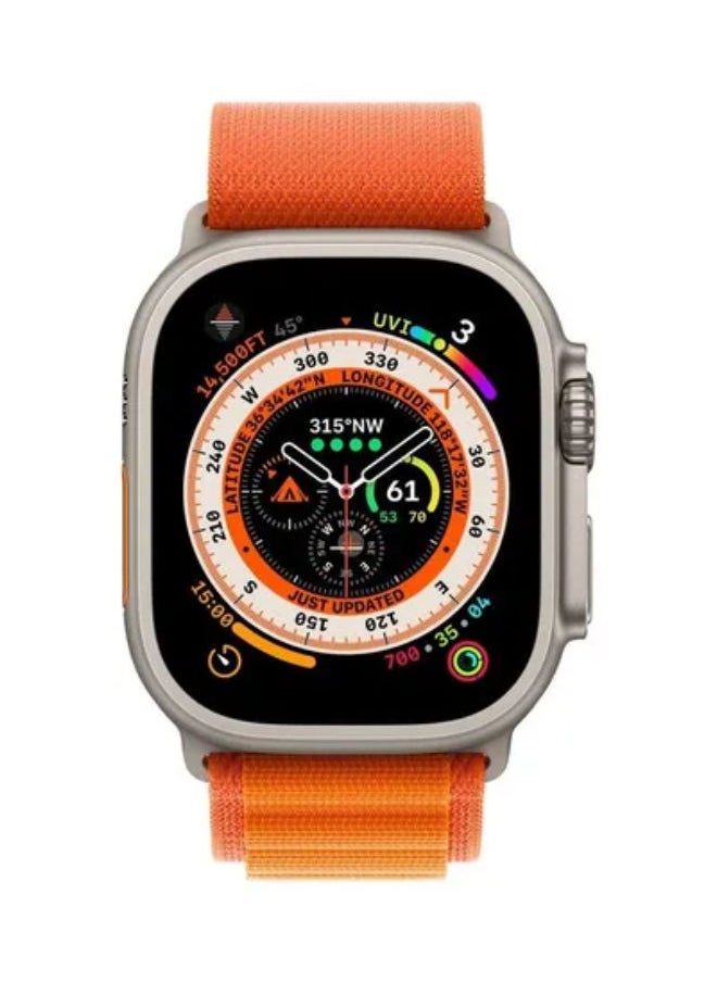 SHOPI - Nylon Compatible with Apple Watch Bands 49mm, Soft and Breathable Nylon G-hook Loop Buckle Watch Strap, Suitable for Apple watch Ultra Series 8 (Orange) Adjustable Size - Image 1