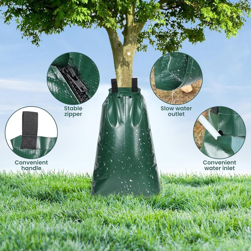 Frstem 3 Set 20 Gallon Tree Watering Bags Slow Release, Reusable Tree Bags for Watering, Thickening PE Watering Bags with Zipper for Planted - Image 3