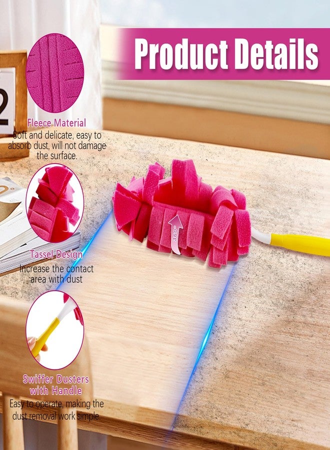 Fellibay 10 Pcs Fleece Duster Refills, Wet and Dry Dual Use Reusable Duster Heads, Cleaning Reusable Pads Washable for Cleaning Ceiling Fan, Hardwoods, Window, Kitchen Floor, with a Handle - Image 3