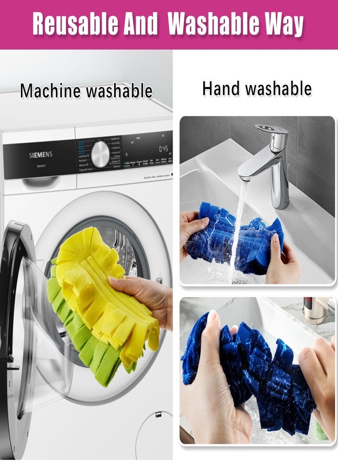 Fellibay 10 Pcs Fleece Duster Refills, Wet and Dry Dual Use Reusable Duster Heads, Cleaning Reusable Pads Washable for Cleaning Ceiling Fan, Hardwoods, Window, Kitchen Floor, with a Handle - Image 4