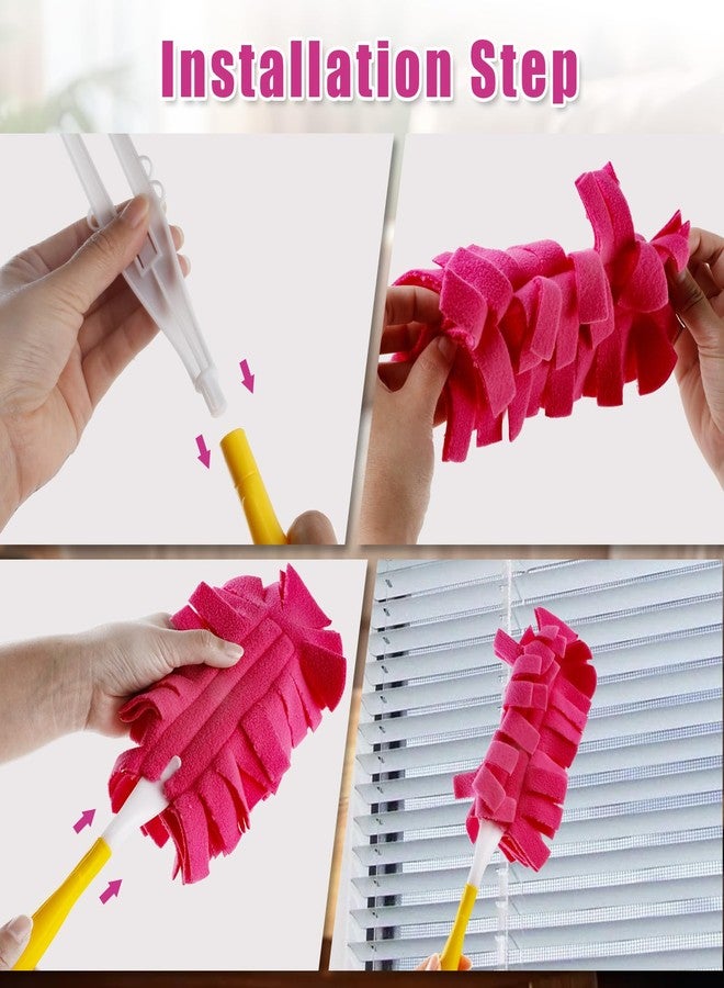 Fellibay 10 Pcs Fleece Duster Refills, Wet and Dry Dual Use Reusable Duster Heads, Cleaning Reusable Pads Washable for Cleaning Ceiling Fan, Hardwoods, Window, Kitchen Floor, with a Handle - Image 5