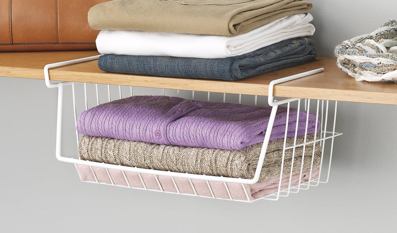 Whitmor White Wire Shelf Basket - Image 1