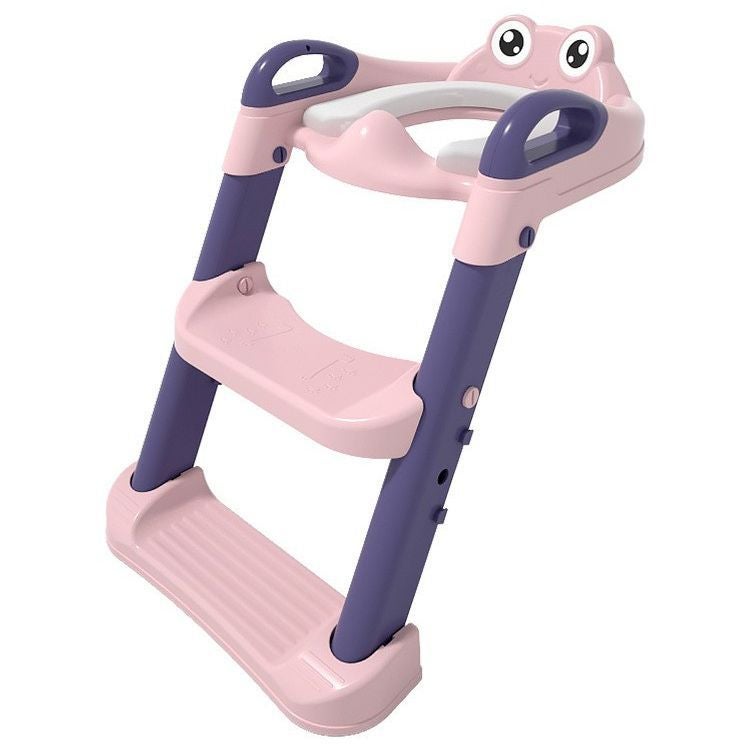 Children's toilet seat, baby's independent toileting, step-type toilet assistant, toilet ladder, baby's folding toilet ladder Pink Purple-pvc Upholstery - Image 4