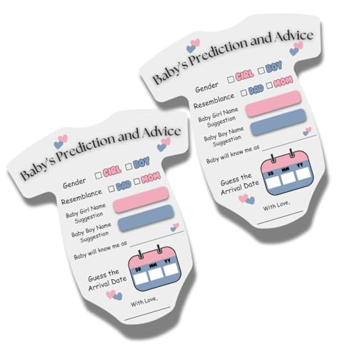 The Decor Cycle, Pack of 20, Baby Shower Decoration Items Gift Cards for Games Wishes Name Suggestion cards, Shape Cut, 5 X 4.5 Inches - Image 1