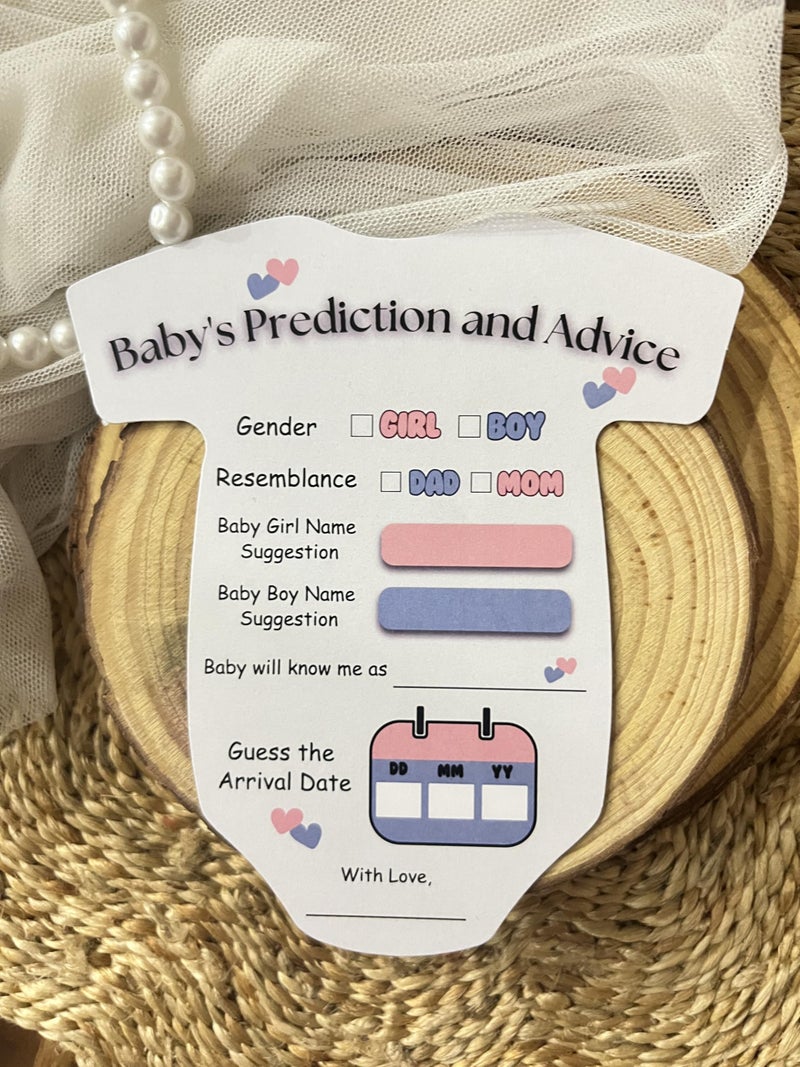 The Decor Cycle, Pack of 20, Baby Shower Decoration Items Gift Cards for Games Wishes Name Suggestion cards, Shape Cut, 5 X 4.5 Inches - Image 2