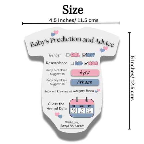 The Decor Cycle, Pack of 20, Baby Shower Decoration Items Gift Cards for Games Wishes Name Suggestion cards, Shape Cut, 5 X 4.5 Inches - Image 4