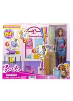 Barbie Make And Sell Boutique Playset With Brunette Doll, Foil Design Tools, Clothes And Accessories  - Image 1