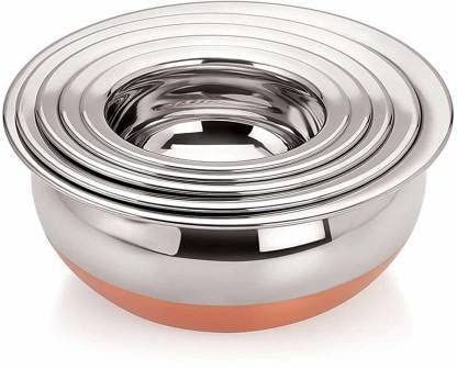 Nirvika Stainless Steel Copper Bottom Handi Kitchen Serving Cooking Bowl |Cookware Set 5-Pieces | Biryani Handi 500 ML,750 ML, 1000 ML,1500ML, 2000 ML - Image 5