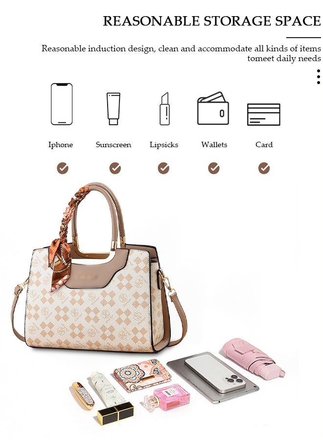 DUNISO Large-capacity Shoulder Bag, Fashion Elegant Handbag, Multi-pocket PU Leather Crossbody Bag Clutch Bag,Luxurious Ladies Casual Tote Purse Shoulder Bag with Adjustable Strap for Ladies Girls - Image 5