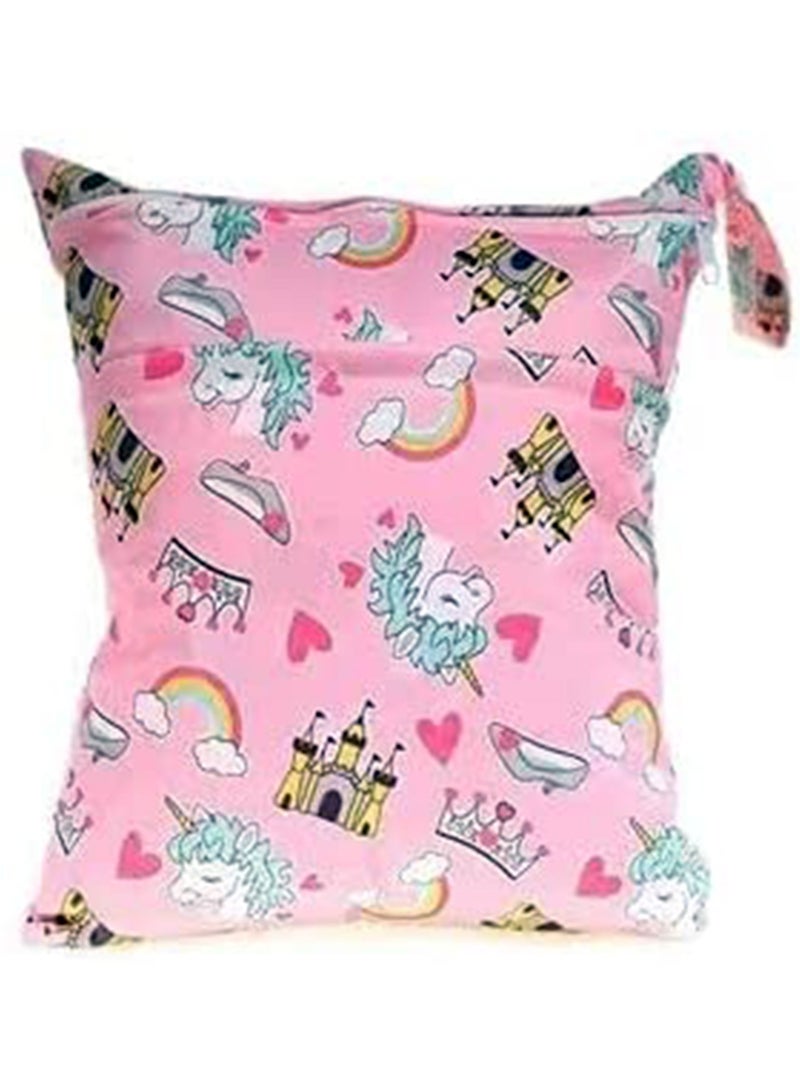 حقيبة حفاضات جافة ورطبة مقاومة للماء، حقيبة سفر قابلة لإعادة الاستخدام لحفاضات القماش للأطفال - Image 1