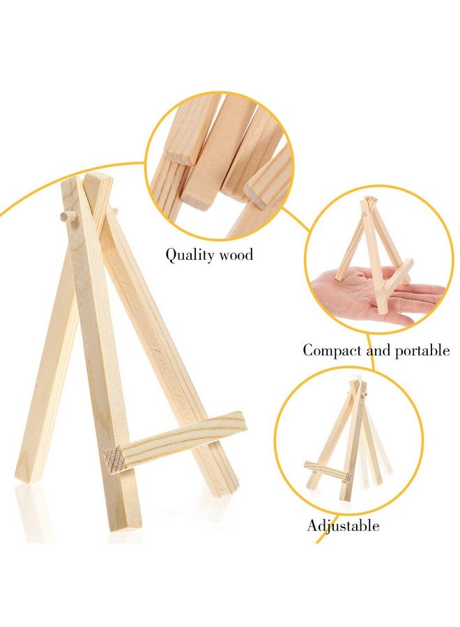 Grevosea 16 Pack 5" Mini Wood Display Easel, A-Shaped Small Wood Easel Natural Wooden Tripod Holder Stand Portable Canvas Photo Picture Sign Holder For Displaying Small Canvases Business Cards Photos  - Image 3