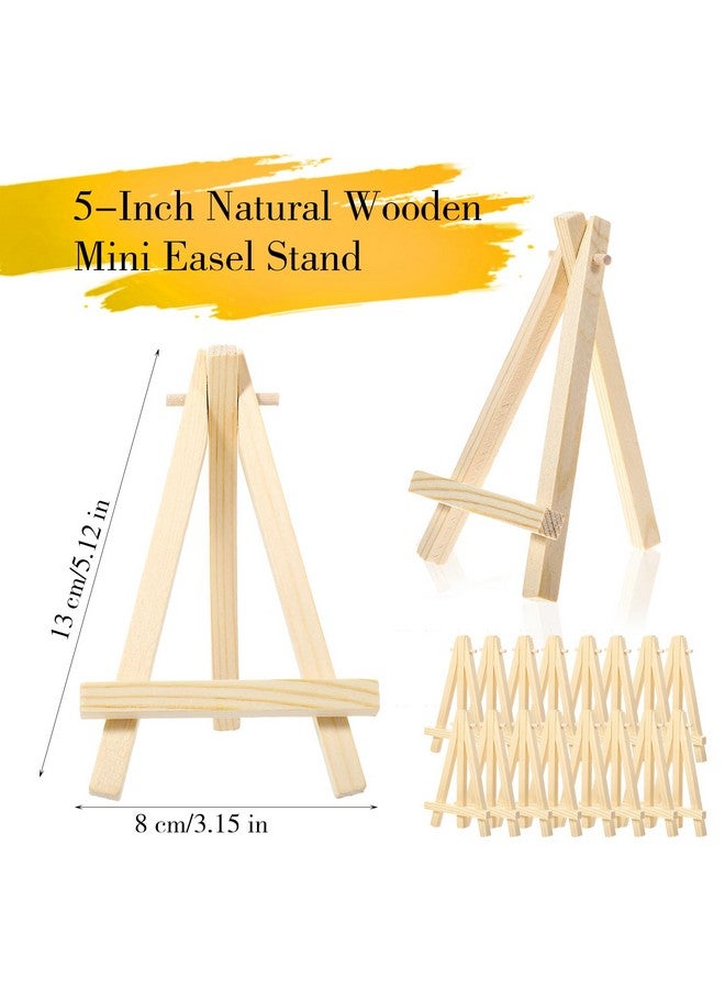 Grevosea 16 Pack 5" Mini Wood Display Easel, A-Shaped Small Wood Easel Natural Wooden Tripod Holder Stand Portable Canvas Photo Picture Sign Holder For Displaying Small Canvases Business Cards Photos  - Image 2