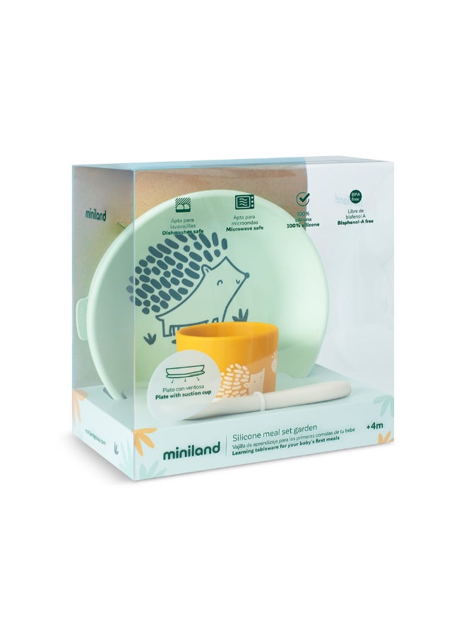 Miniland Silicone BLW Baby Meal Set – Forest Hedgehog Theme (3 Pieces) - Image 2