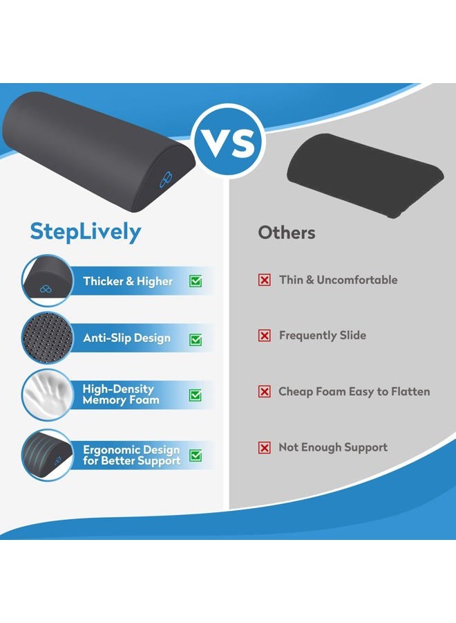 StepLively Foot Rest Ergonomic Pillow for Under Desk at Work, Anti-Fatigue Footrest Support Pillow for Fatigue & Pain Relief, Comfortable for Office Chair, Car Seat & Gaming Chair - Grey, Large - Image 2