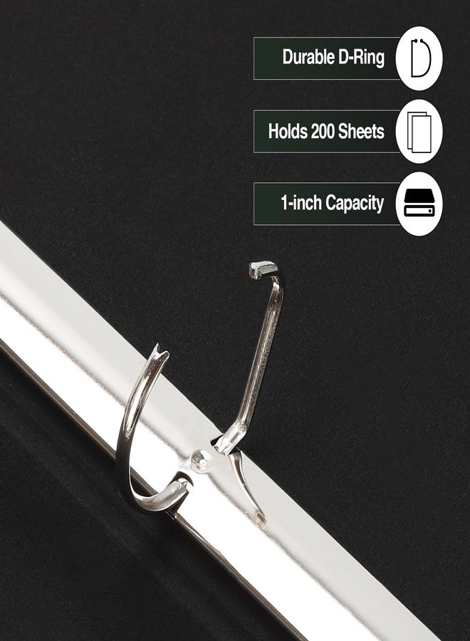 LETVPVOW 2 Pcs Vintage Hardback 3 Ring Binder 1 Inch, Professional Leather Binder 3 Ring, Three Ring Binders Fits 8.5 x 11, D Ring Binders for Home, School and Office- (1 Black and 1 Dark Green) - Image 3