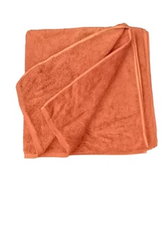 Cotton bath towel in orange, size 90*180 cm - large size, available for use as an alternative to a robe - soft material and high drying ability