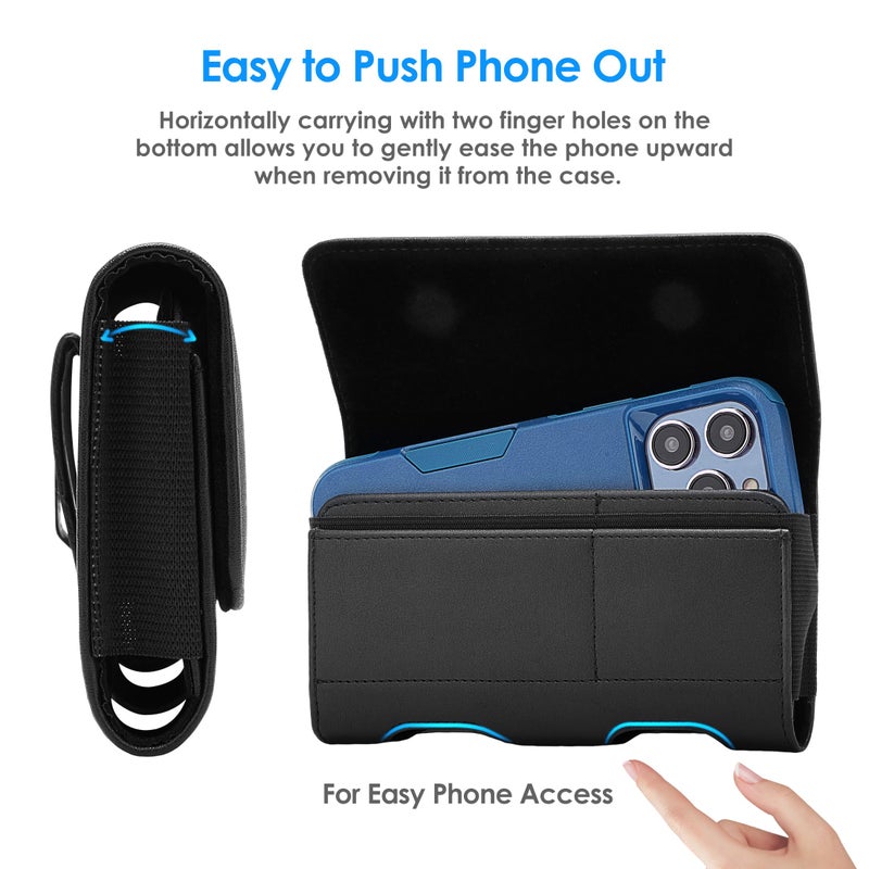 Mopaclle Phone Holster for iPhone 17 Pro Max, 17 Air, iPhone 16 Pro Max,15 Pro Max 15 Plus,14 Pro Max 13 Pro Max, 12 Pro Max,Premium Cell Phone Belt Holder for Men with Belt Clip ID Card Holder Pouch - Image 3