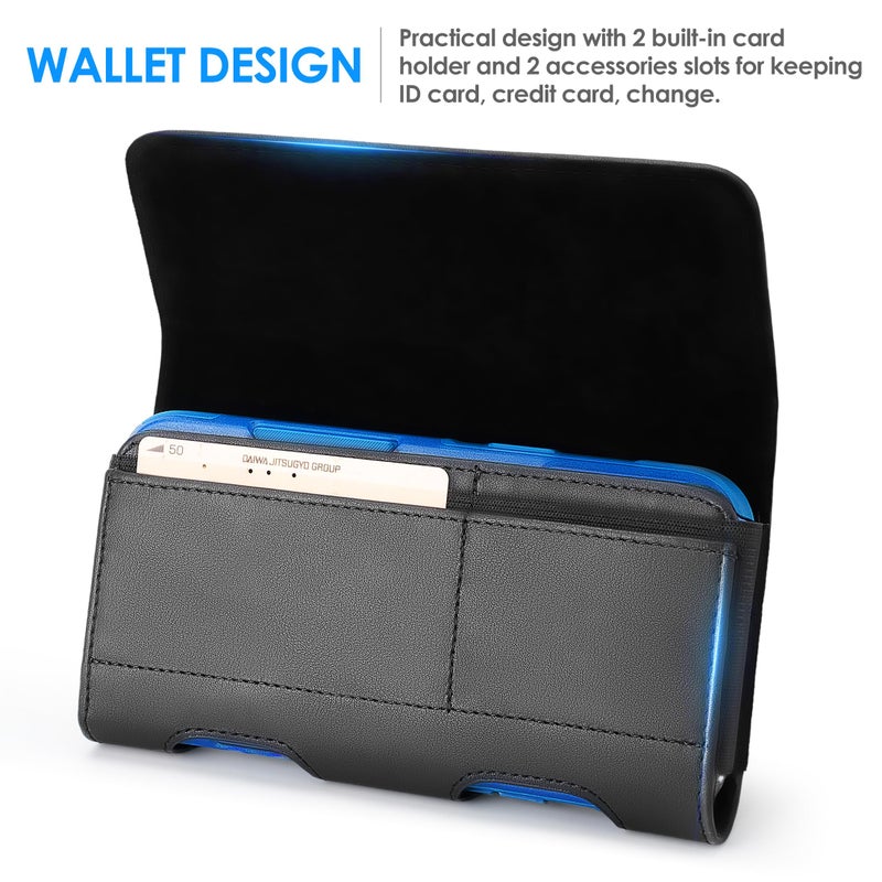 Mopaclle Phone Holster for iPhone 17 Pro Max, 17 Air, iPhone 16 Pro Max,15 Pro Max 15 Plus,14 Pro Max 13 Pro Max, 12 Pro Max,Premium Cell Phone Belt Holder for Men with Belt Clip ID Card Holder Pouch - Image 4