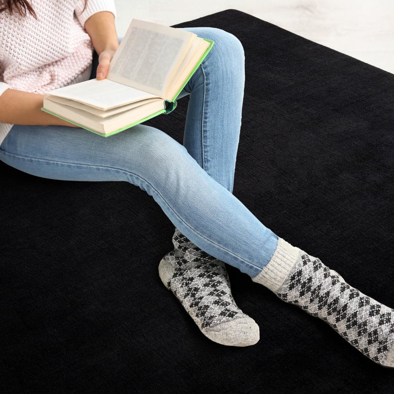 Andecor Soft Area Rug  4x6 Black Washable Rugs for Living Room Bedroom  Indoor Fluffy Carpets for Dorm Boys Girls Kids Room Nursery Home Decorations - Image 4